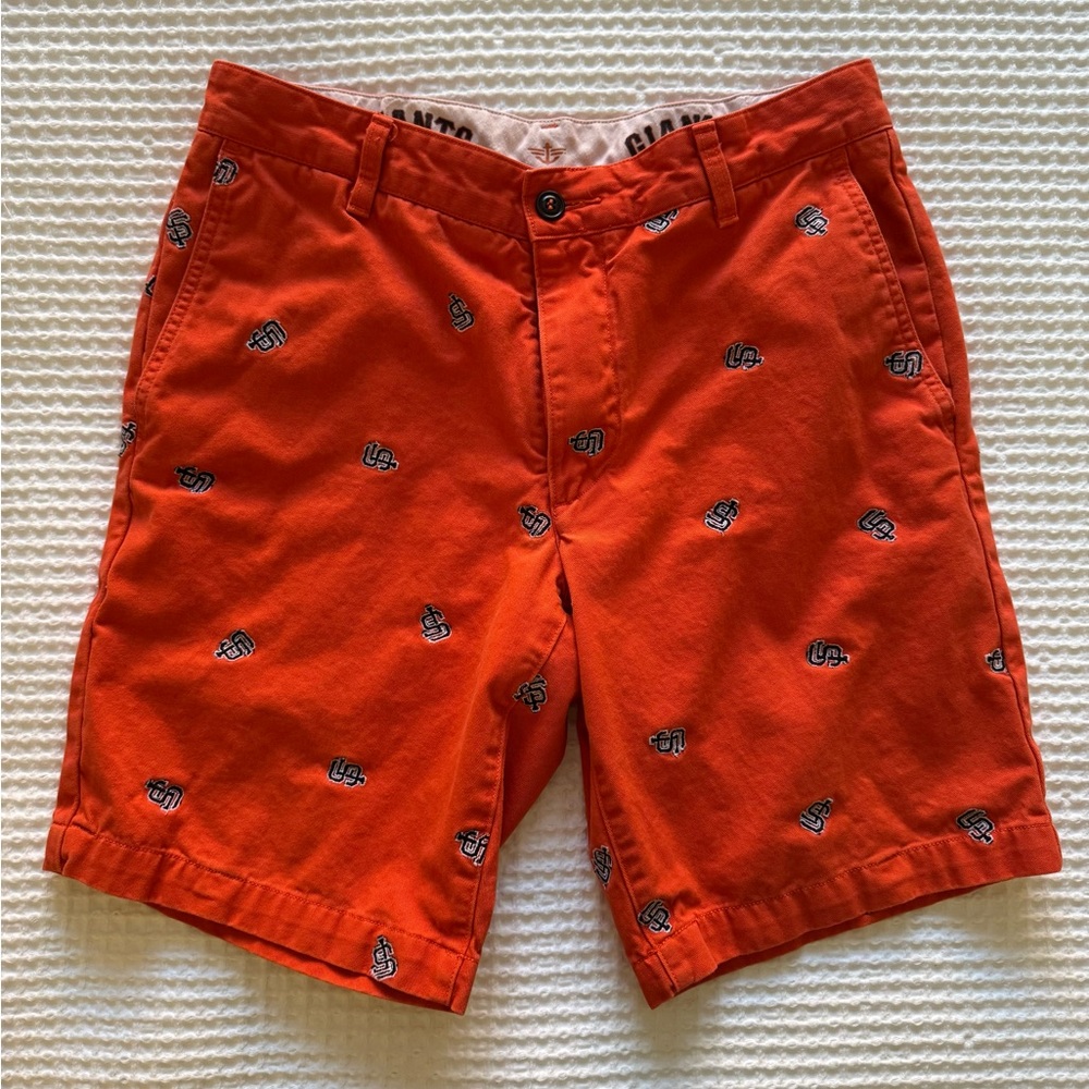 Orange SF Giants Embroidered Men's Shorts